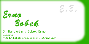 erno bobek business card