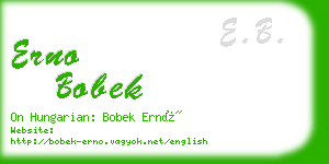 erno bobek business card